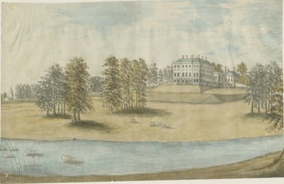Patshull House: malba akvarelem a [90. léta 18. století] od Stebbing Shaw