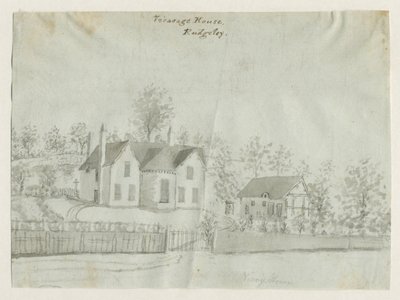 Rugeley Town - Vicarage: sépiová kresba, nd [1762-1802] (kresba) od Stebbing Shaw