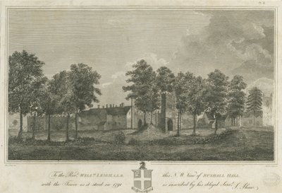 Rushall Castle/Hall: rytina od Stebbing Shaw