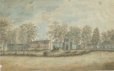 Rushall Castle/Hall: malba vodovými barvami, nd [1791] od Stebbing Shaw