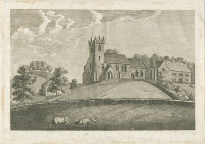 Sandon Church and Parsonage: rytina, nd [1797] (tisk) od Stebbing Shaw