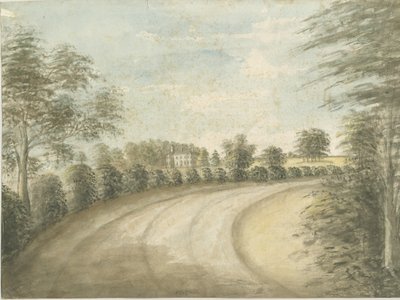 Statfold Hall: malba vodovými barvami, nd [1762-1802] od Stebbing Shaw