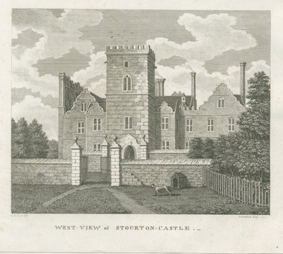 Stourton Castle: rytina od Stebbing Shaw
