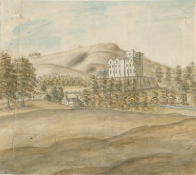 Stourton Castle: malba vodovými barvami, nd [1762-1798] od Stebbing Shaw