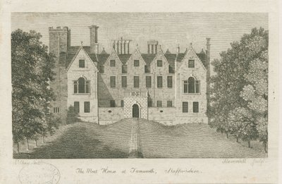 Tamworth - The Moat House: rytina, nd [1762-1802] (tisk) od Stebbing Shaw