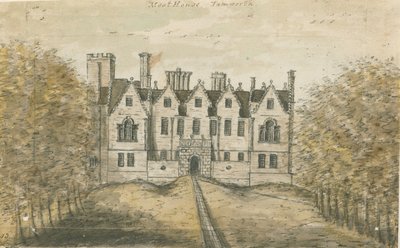 Tamworth - The Moat House: malba vodovými barvami, nd [1762-1802] od Stebbing Shaw