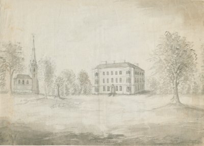Thorpe Constantine Church and Hall: kresba tužkou a lavírováním, nd [1762-1802] od Stebbing Shaw