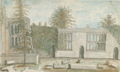 Tixall Hall: malba vodovými barvami, nd [1762-1802] od Stebbing Shaw