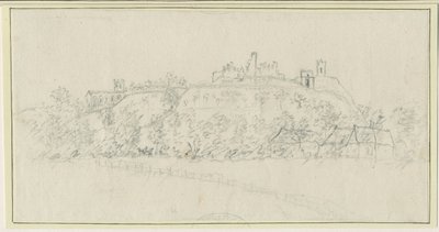 Hrad Tutbury: kresba tužkou, nd [1762-1802] od Stebbing Shaw