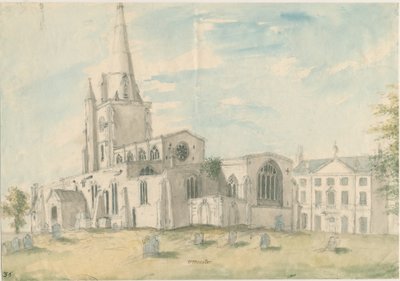 Kostel Uttoxeter [Starý]: malba vodovými barvami, nd [1794] od Stebbing Shaw