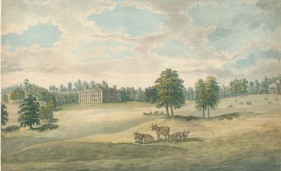 Weston-under-Lizard - Hall: malba vodovými barvami, nd [1762-1802] od Stebbing Shaw
