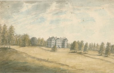 Wrottesley Hall: malba vodovými barvami, nd [1762-1802] od Stebbing Shaw