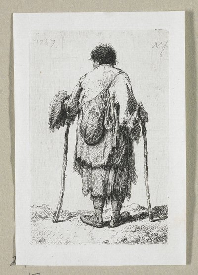 Žebrák viděn zezadu od Stefan Juliusz Norblin de la Gourdaine