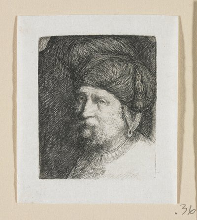 Hlava muže s turbanem od Stefan Juliusz Norblin de la Gourdaine