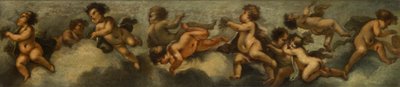 Putti disporting, c.1655-72 (papír položený na plátně s ochranou skla) od Stefano (after) Magnasco