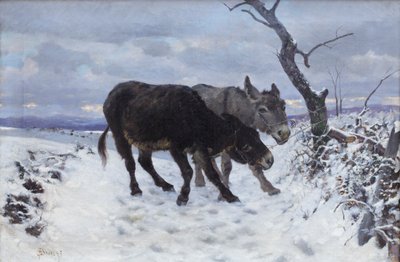 Dva osli na sněhu od Stefano Bruzzi
