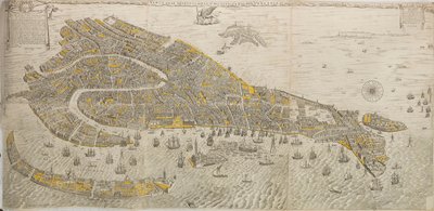 Věrná a skutečná kresba města Venetia. Panorama Benátek, 1676. od Stefano Scolari