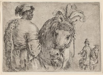Černý muž krmící koně, pravděpodobně 1662. od Stefano della Bella