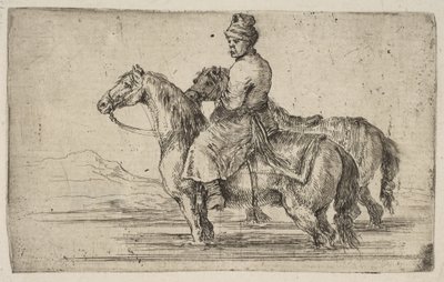 Polský ženich koupací koně, ca. 1662. od Stefano della Bella