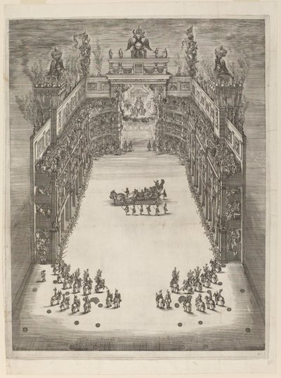 Letecký pohled na divadlo, 1652. od Stefano della Bella
