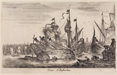 Pohledy na námořní přístavy (Vues de ports de mer): Pohled na Amsterdam od Stefano della Bella