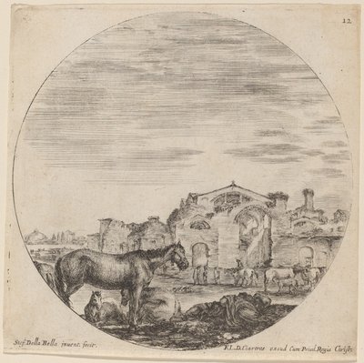 Lázně Diokleciánova a Spícího pastýře, 1646. od Stefano della Bella