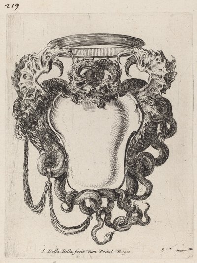 Kartuše lemovaná draky, 1647. od Stefano della Bella
