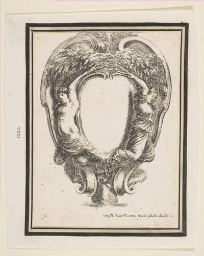 Kartuše s kachnou a nymfami, 1647. od Stefano della Bella