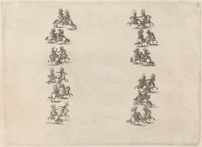 Kavalíři bojující ve dvou sloupech, 1652. od Stefano della Bella