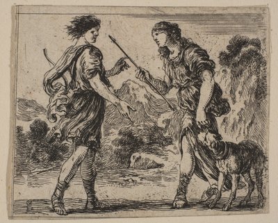 Cephalus a Procris, z Mytologické hry Jeu de la Mythologie, 1644. od Stefano della Bella