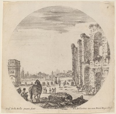Koloseum a Konstantinův oblouk od Stefano della Bella