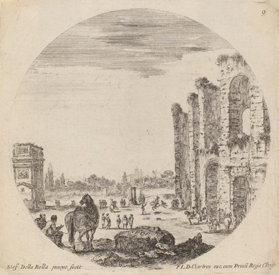 Koloseum a Konstantinův oblouk, 1646. od Stefano della Bella