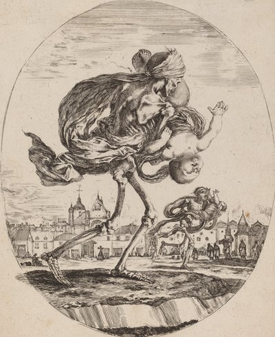 Smrt nesoucí dítě napravo, pravděpodobně 1648. od Stefano della Bella