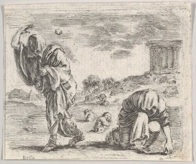 Deucalion a Pyrrha z Mythologické hry Jeu de la Mythologie, 1644. od Stefano della Bella