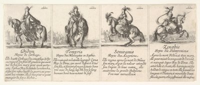Dido, Tomyris, Semiramis a Zenobie z „Hra královen“ od Stefano della Bella