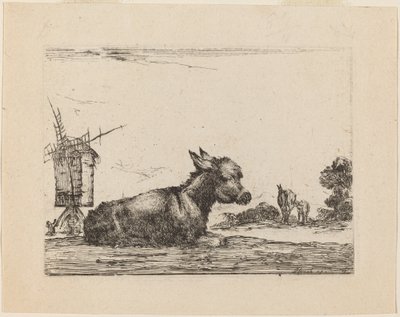 Osel odpočívá, 1642. od Stefano della Bella