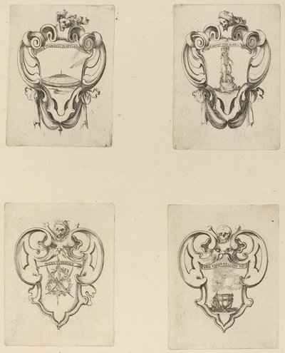 Čtyři emblémy pro pohřeb prince Francesca de Medici. od Stefano della Bella