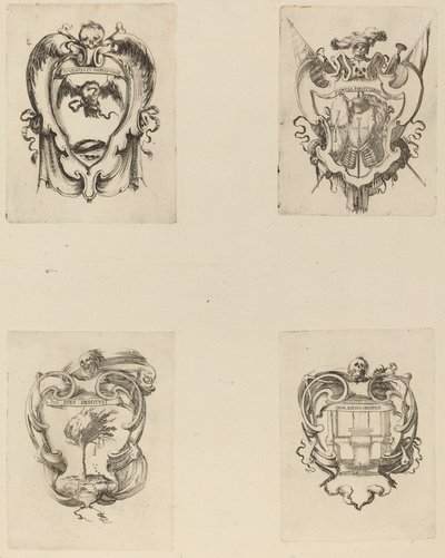 Čtyři emblémy pro pohřeb prince Francesca de Medici. od Stefano della Bella