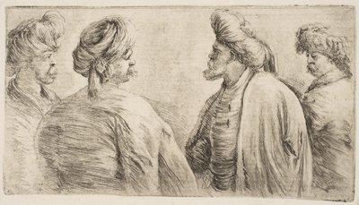 Čtyři Turci, poloviční délka, ca. 1662. od Stefano della Bella