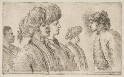 Čtyři Turci a černoch, ca. 1662. od Stefano della Bella