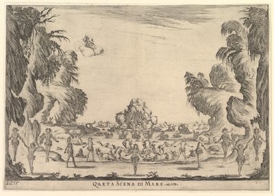 Čtvrtá scéna, moře, ze svatby bohů Le nozze degli Dei, 1637. od Stefano della Bella