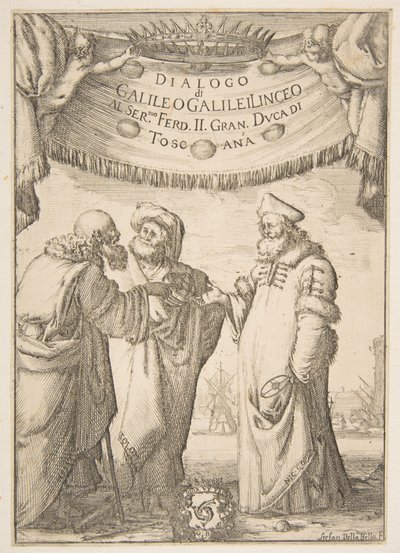 Frontispis pro dialog od Galilea Galilei, 1632. od Stefano della Bella