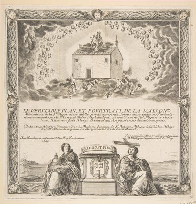 Frontispis pro The True Plan and Portrait of the House of Ste. Panna, 1649. od Stefano della Bella