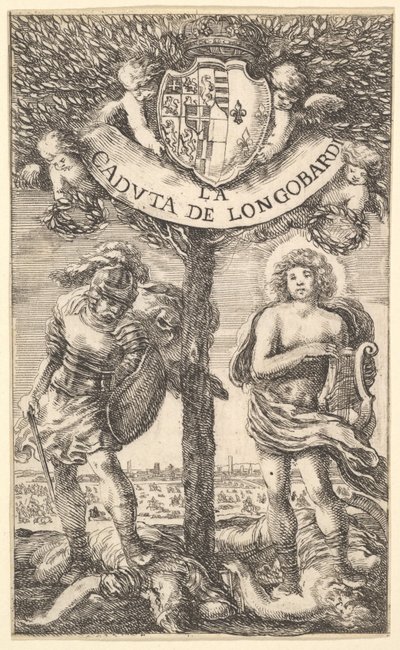 Frontispis k Pádu Longobardiho La Caduta de Longobardi, básně Sigismonda B ..., 1656. od Stefano della Bella