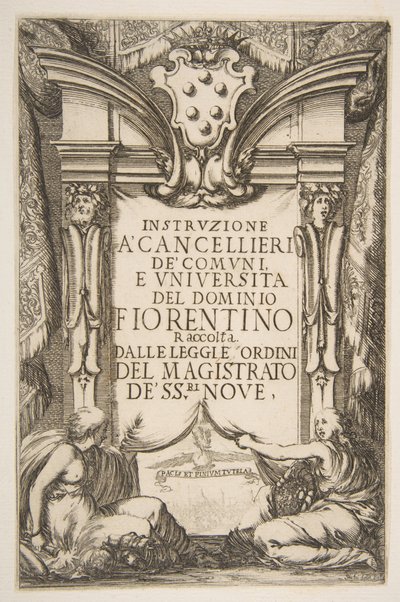 Frontispis pro Instruzione a Cancellieri, 1635. od Stefano della Bella