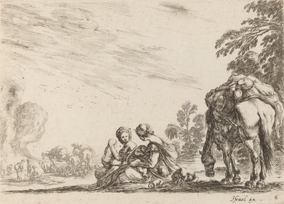 Cikáni na odpočinku, 1642. od Stefano della Bella