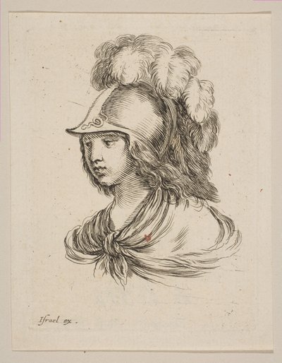 Hlava Minervy, z „Různé hlavy a postavy“ Diverses tétes et figure, 1650. od Stefano della Bella