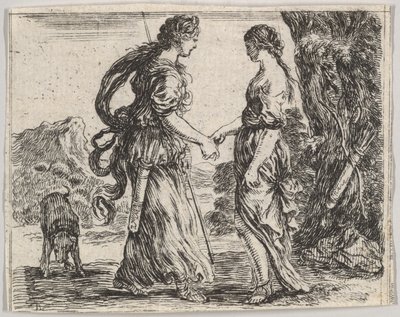 Jupiter a Calisto, z Mytologické hry Jeu de la Mythologie, 1644. od Stefano della Bella