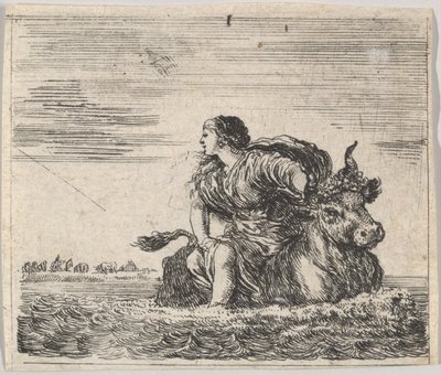 Jupiter a Evropa, z Mytologické hry Jeu de la Mythologie, 1644. od Stefano della Bella