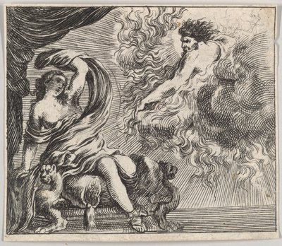 Jupiter a Semele, z Mythologické hry Jeu de la Mythologie, 1644. od Stefano della Bella